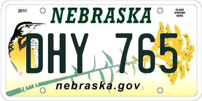 NE license plate DHY765