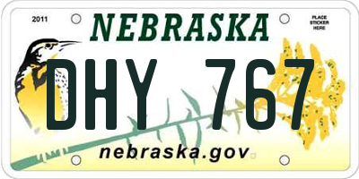 NE license plate DHY767