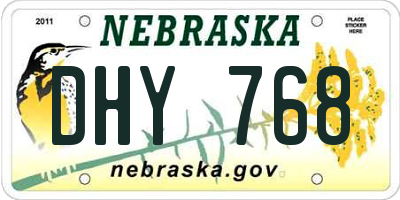 NE license plate DHY768