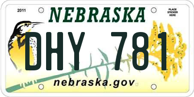 NE license plate DHY781