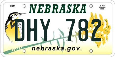 NE license plate DHY782