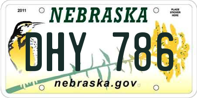 NE license plate DHY786