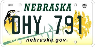 NE license plate DHY791