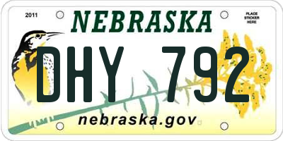 NE license plate DHY792