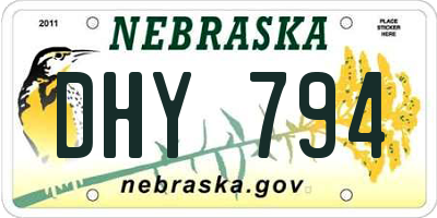 NE license plate DHY794