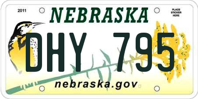 NE license plate DHY795