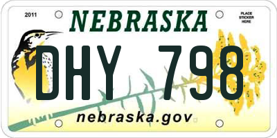 NE license plate DHY798
