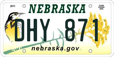 NE license plate DHY871