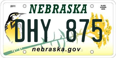 NE license plate DHY875