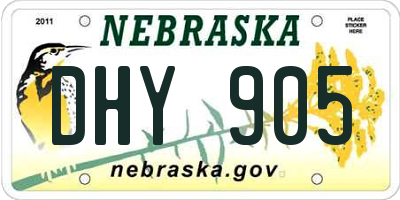 NE license plate DHY905