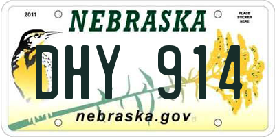 NE license plate DHY914