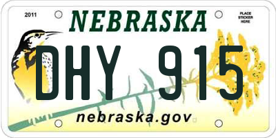 NE license plate DHY915