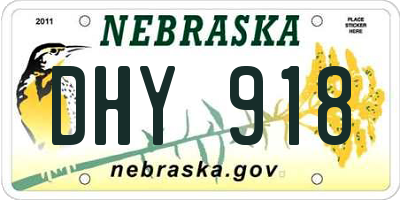 NE license plate DHY918