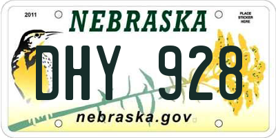 NE license plate DHY928