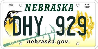 NE license plate DHY929