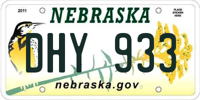 NE license plate DHY933