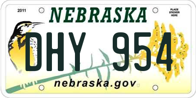 NE license plate DHY954