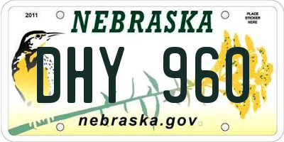 NE license plate DHY960