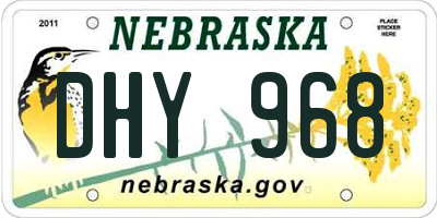 NE license plate DHY968