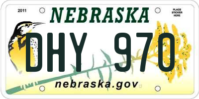 NE license plate DHY970