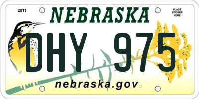 NE license plate DHY975