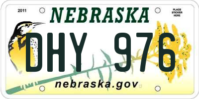 NE license plate DHY976