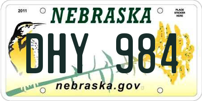 NE license plate DHY984