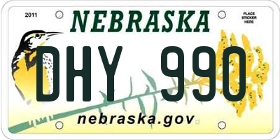 NE license plate DHY990