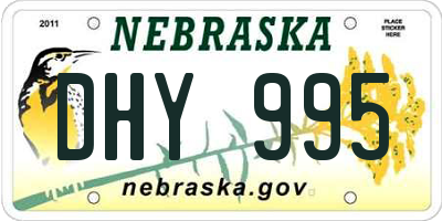NE license plate DHY995