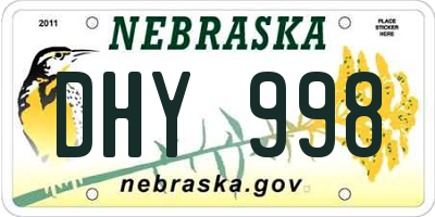 NE license plate DHY998