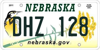NE license plate DHZ128