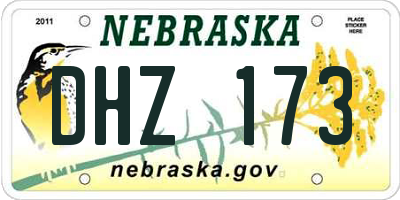 NE license plate DHZ173