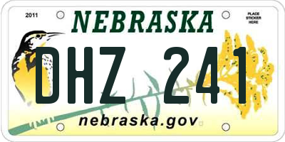 NE license plate DHZ241