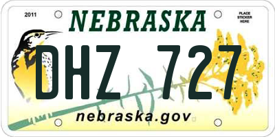 NE license plate DHZ727