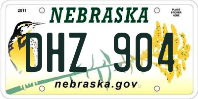 NE license plate DHZ904