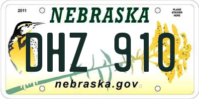 NE license plate DHZ910