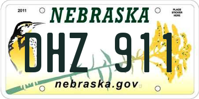 NE license plate DHZ911