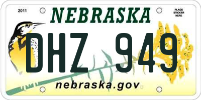 NE license plate DHZ949