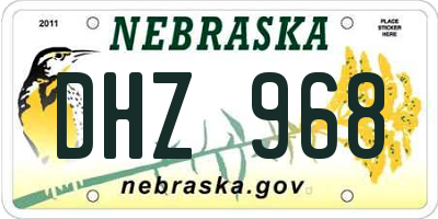 NE license plate DHZ968