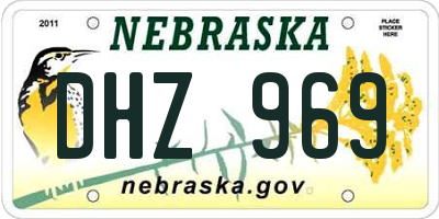 NE license plate DHZ969