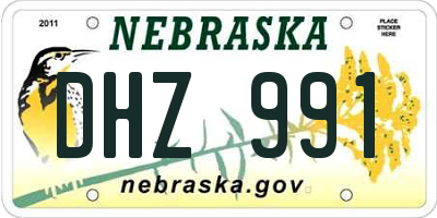 NE license plate DHZ991