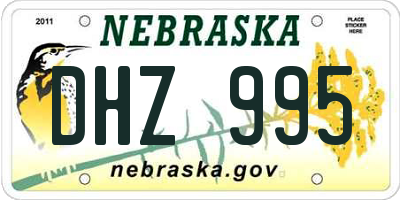 NE license plate DHZ995