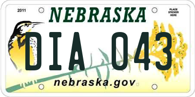 NE license plate DIA043