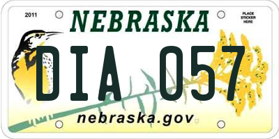 NE license plate DIA057