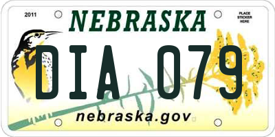 NE license plate DIA079