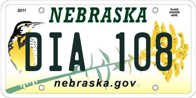 NE license plate DIA108