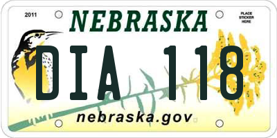 NE license plate DIA118