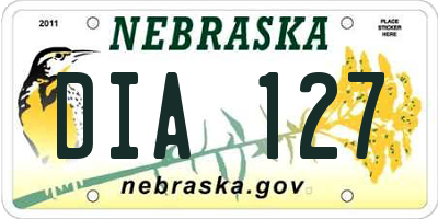 NE license plate DIA127