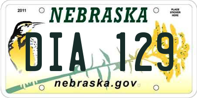 NE license plate DIA129