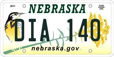 NE license plate DIA140